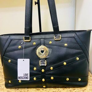 Love Moschino Black stud detail tote bag